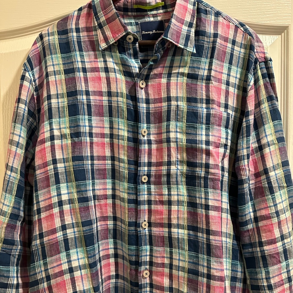 Tommy Bahama Multicolor linen  Plaid Shirt
